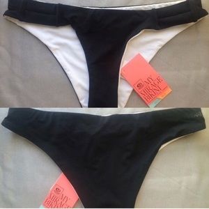 Black and White Color Block Bathing Suit